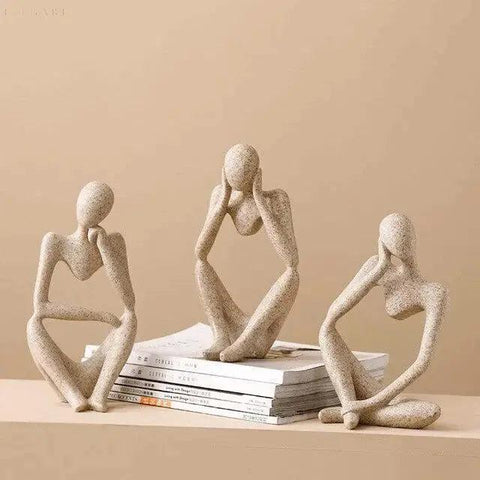 Abstract Sculpture | Minimalist Resin Thinker Figurine