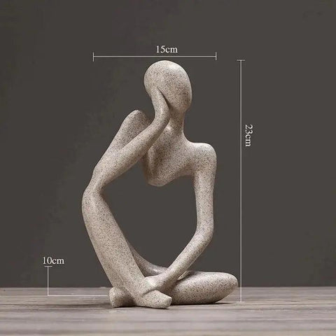 Abstract Sculpture | Minimalist Resin Thinker Figurine