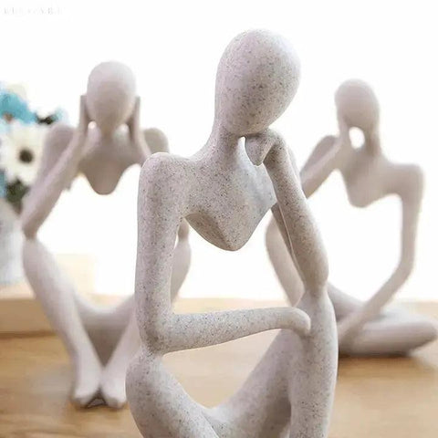 Abstract Sculpture | Minimalist Resin Thinker Figurine