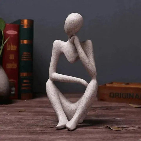 Abstract Sculpture | Minimalist Resin Thinker Figurine