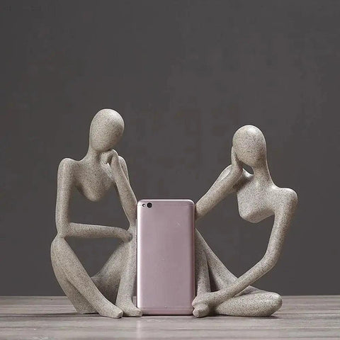 Abstract Sculpture | Minimalist Resin Thinker Figurine