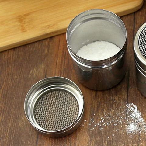 Silver Whirl Powder Shaker – Stainless Steel Cocoa & Spice Duster