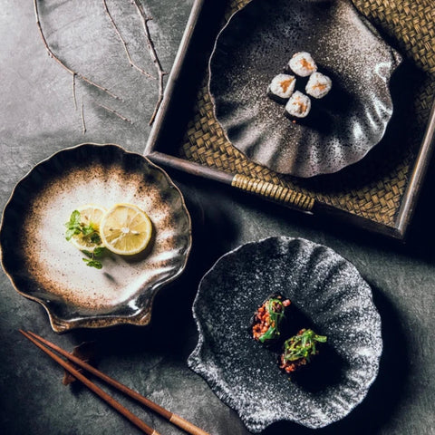 Coastal Ceramic Dinner Plate | Shell Design Tableware