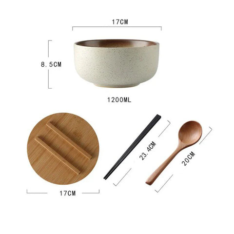 Red Ceramic Soup Bowl Set | 4-Piece Dining Bowls