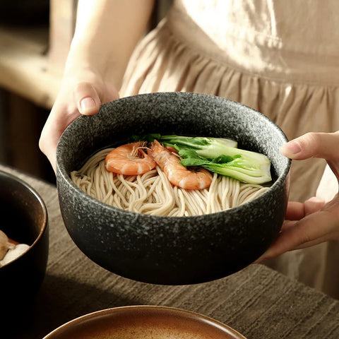Red Ceramic Soup Bowl Set | 4-Piece Dining Bowls
