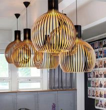 Geometric Pendant Light | Wood Finish Ceiling Light