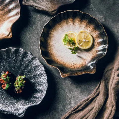 Coastal Ceramic Dinner Plate | Shell Design Tableware