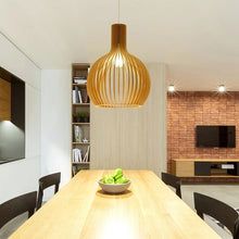 Geometric Pendant Light | Wood Finish Ceiling Light
