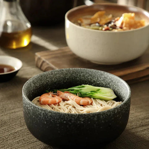 Red Ceramic Soup Bowl Set | 4-Piece Dining Bowls