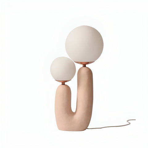 Harz U Table Lamp – Nordic Dual Glass Globe Design with Creative Cactus Shape
