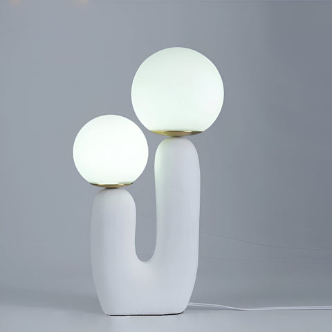Harz U Table Lamp – Nordic Dual Glass Globe Design with Creative Cactus Shape
