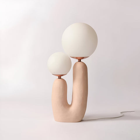 Harz U Table Lamp – Nordic Dual Glass Globe Design with Creative Cactus Shape