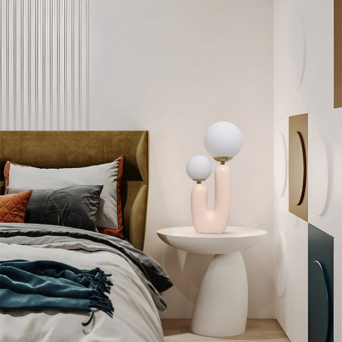 Harz U Table Lamp – Nordic Dual Glass Globe Design with Creative Cactus Shape