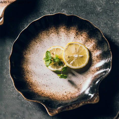 Coastal Ceramic Dinner Plate | Shell Design Tableware