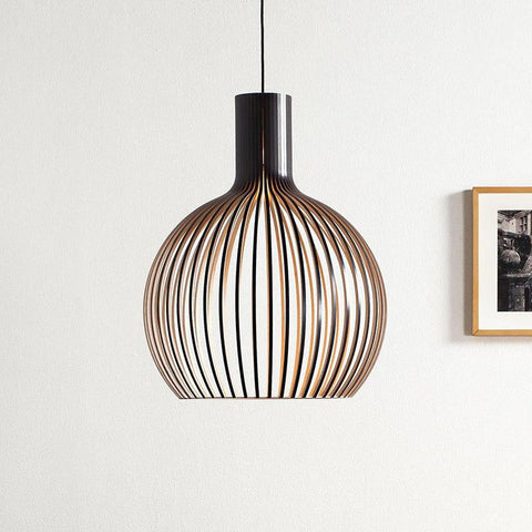 Geometric Pendant Light | Wood Finish Ceiling Light