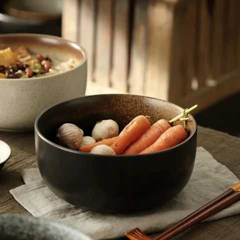 Red Ceramic Soup Bowl Set | 4-Piece Dining Bowls