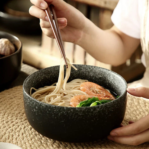 Red Ceramic Soup Bowl Set | 4-Piece Dining Bowls