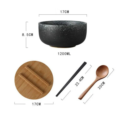Red Ceramic Soup Bowl Set | 4-Piece Dining Bowls