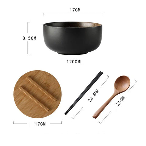 Red Ceramic Soup Bowl Set | 4-Piece Dining Bowls