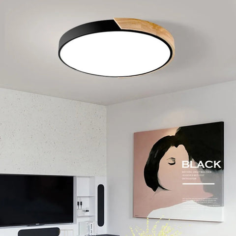 LuminaWood Ceiling Light – Nordic Wooden LED Design in Circular Form