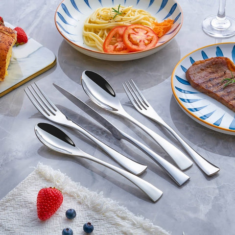 18/10 Stainless Steel Cutlery Set – Modern Silver Design