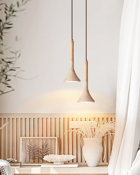 Pendant Ceiling Light - Clarivo - Natural Wood Finish - Modern Minimal Lamp