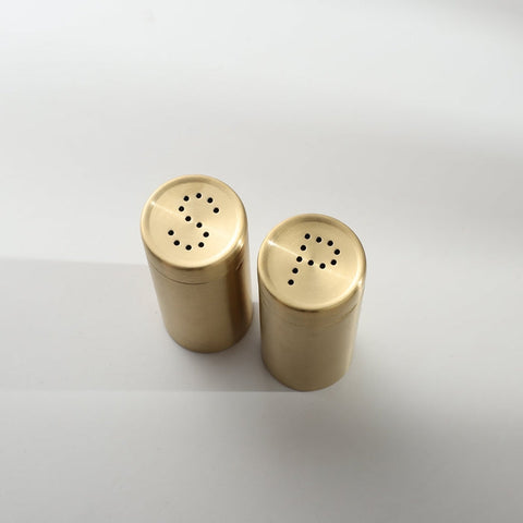 Gold Stainless Steel Salt and Pepper Shakers