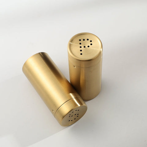 Gold Stainless Steel Salt and Pepper Shakers