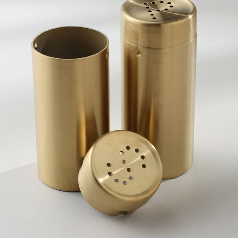 Gold Stainless Steel Salt and Pepper Shakers