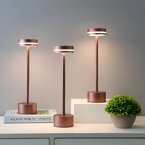 Mantle Touch Lamp – Portable Rechargeable Table Light with Dimmable LED