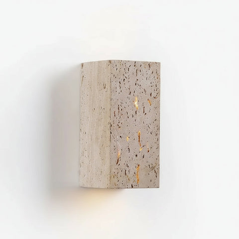 14:53 Travertine LED Wall Sconce – Up & Down Waterproof Light for Outdoor, Patio & Bathroom