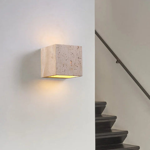 14:53 Travertine LED Wall Sconce – Up & Down Waterproof Light for Outdoor, Patio & Bathroom