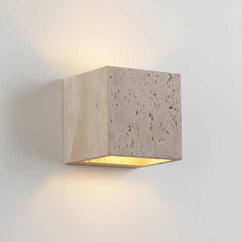 14:53 Travertine LED Wall Sconce – Up & Down Waterproof Light for Outdoor, Patio & Bathroom