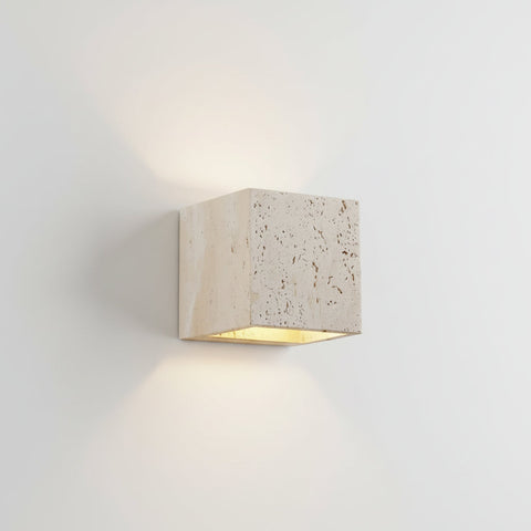 14:53 Travertine LED Wall Sconce – Up & Down Waterproof Light for Outdoor, Patio & Bathroom