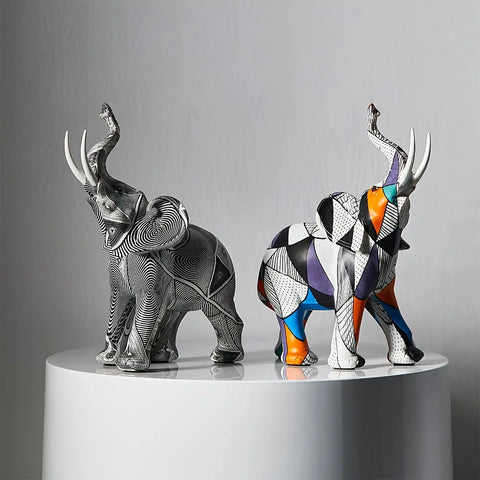 Mosaic Elephant Figurine – Decorative Majesty Sculpture