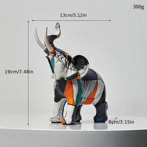 Mosaic Elephant Figurine – Decorative Majesty Sculpture