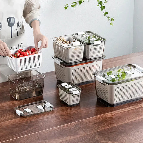 Multifunctional Large Capacity Fridge Storage Basket
