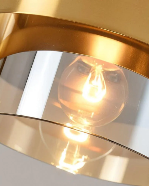 Industra – Modern Pendant with Golden Glass & Industrial Edge