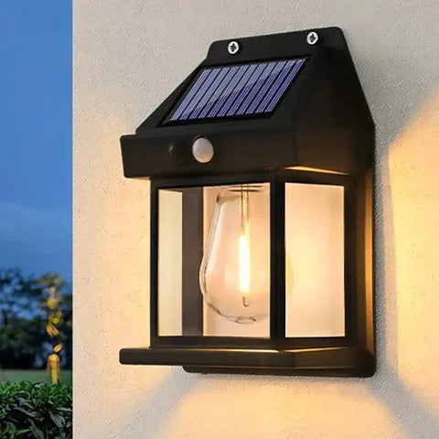 Vintage Solar Wall Lantern – Motion Sensor LED Outdoor Light