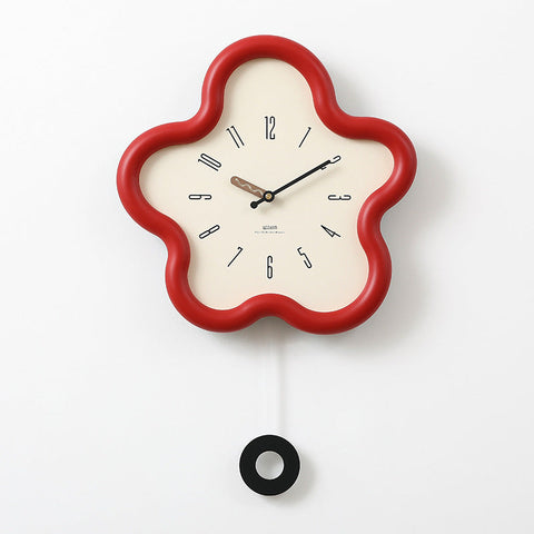 3D Floral Wall Clock – Silent Pendulum, Bedroom Decor