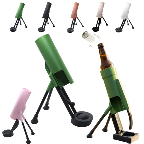 Beer Bottle Mortar Opener – Novelty Cap-Launching Bar & Desk Accessory