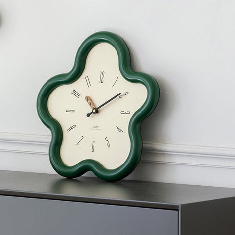 3D Floral Wall Clock – Silent Pendulum, Bedroom Decor