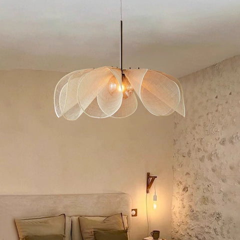 Vintage Fabric Pendant Light – Retro Textile Ceiling Lamp