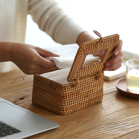 Handmade Rattan Tissue Box with Timeless Elegance