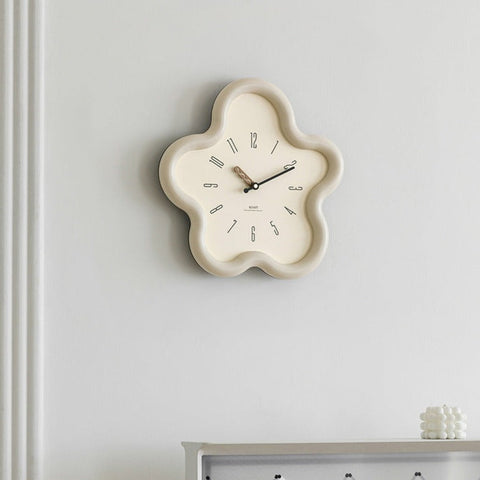 3D Floral Wall Clock – Silent Pendulum, Bedroom Decor