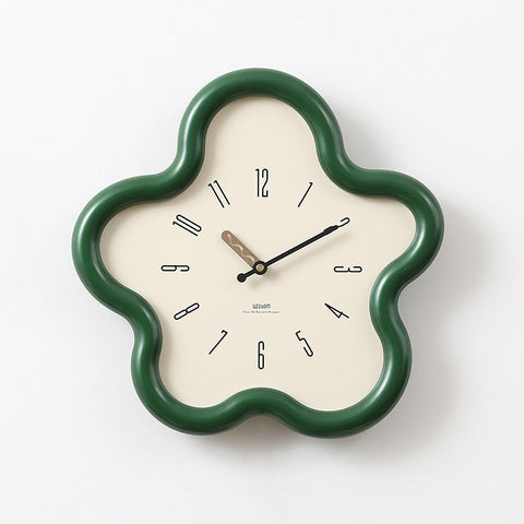 3D Floral Wall Clock – Silent Pendulum, Bedroom Decor