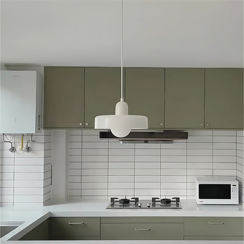 Pendant Ceiling Light - Haloria - Opal Halo Shade - Minimal Modern Design