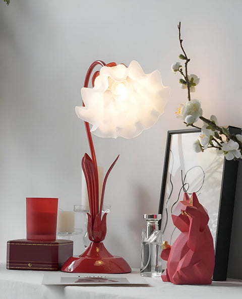 French Antique-Style Table Lamp – Decorative Flower Design Lamp for Bedroom & Living Room