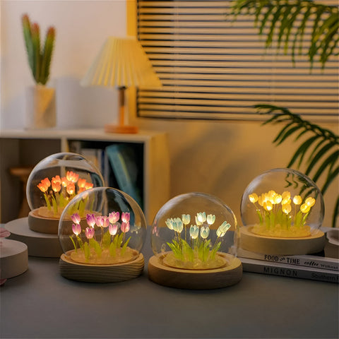 ArtifiTulip LED Table Lamp – DIY Flower Night Light with Tulip Design