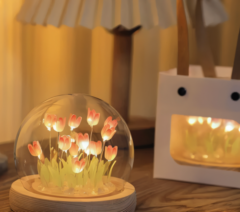 ArtifiTulip LED Table Lamp – DIY Flower Night Light with Tulip Design